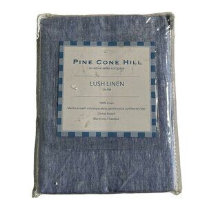 Pine Cone Hill Lush‎ Linen Standard Pillow Sham French Blue